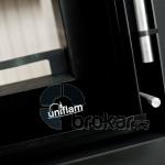 UNIFLAM 760 EVO LBS klapka, pvod externho vzduchu, ohban lev sklo