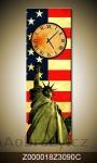 Svisl Obraz s hodinami 90x30cm - USA