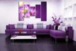 Moderní obraz 5D 125x80cm fialový interiér