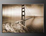 LED obraz 100x70cm vzor 94 Golden Gate, architektura