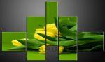 Obraz 5D 140x80cm vzor 390 zelen tulipn