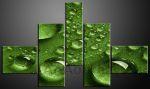 Obraz 5D 140x80cm vzor 469 kapka vody makro na zelenm list
