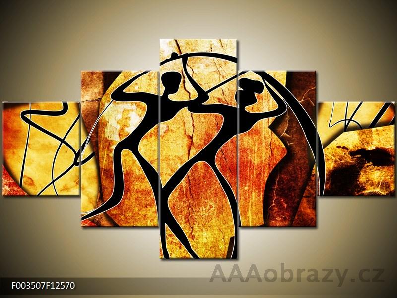 Obraz 5D - 125x70cm - abstrakce hndo - oranov