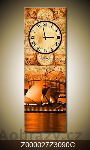 Svisl Obraz s hodinami 90x30cm - Sydney