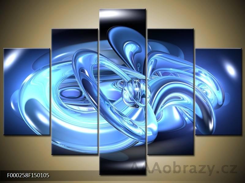 Obraz 5D - 125x70cm - Modr abstrakce