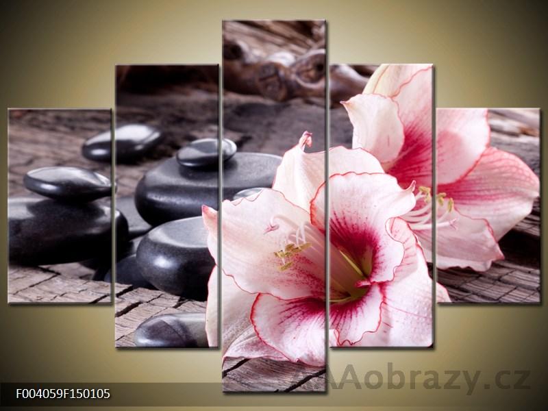 Obraz 5D 150x105 - orchideje a relaxan kameny