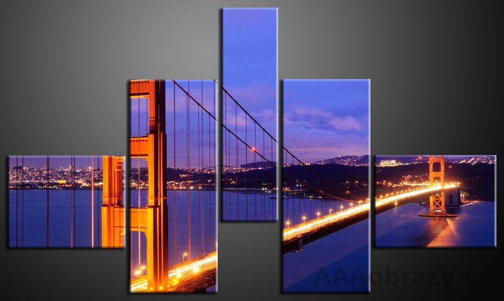 Obraz 5D 165x100cm vzor 499 Golden Gate v noci
